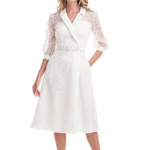 Kay Unger White Lace Midi Dress bought for $199